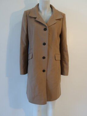 Womens Basler Camel (Item- 8) Vintage Single Breasted Wool Trench Button Coat M